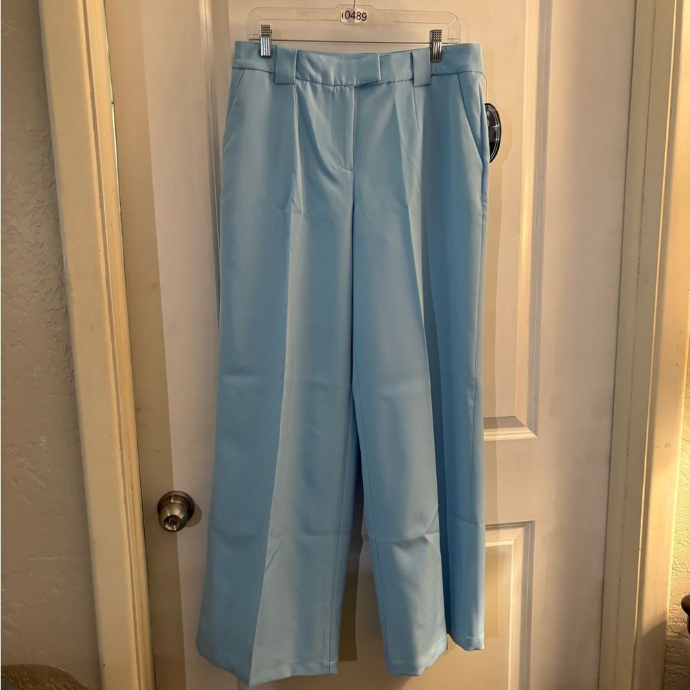 NWT Scoop Wide Leg Trousers Women's Pants Sz 10 Cirrus Blue - Picture 2 of 7